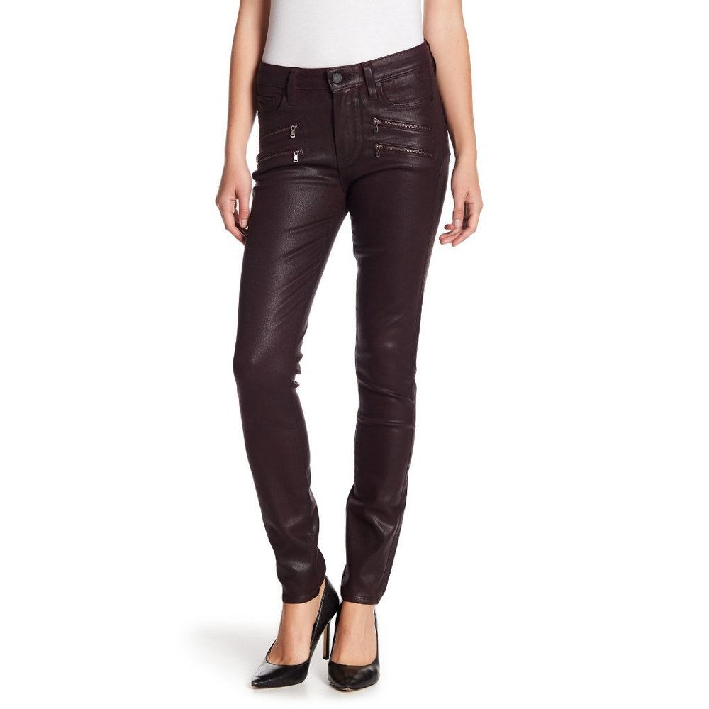 Paige Edgemont Ultra Skinny Coated Jeans High Moto